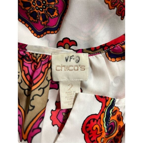 Chico's Trumpet Sleeve Silky Blouse Size Large - Picture 4 of 4